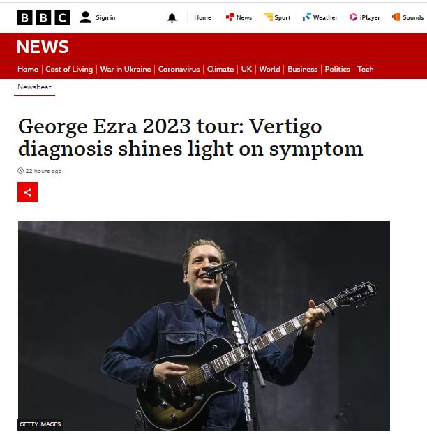 Image for BBC Newsbeat: George Ezra - acute vertigo